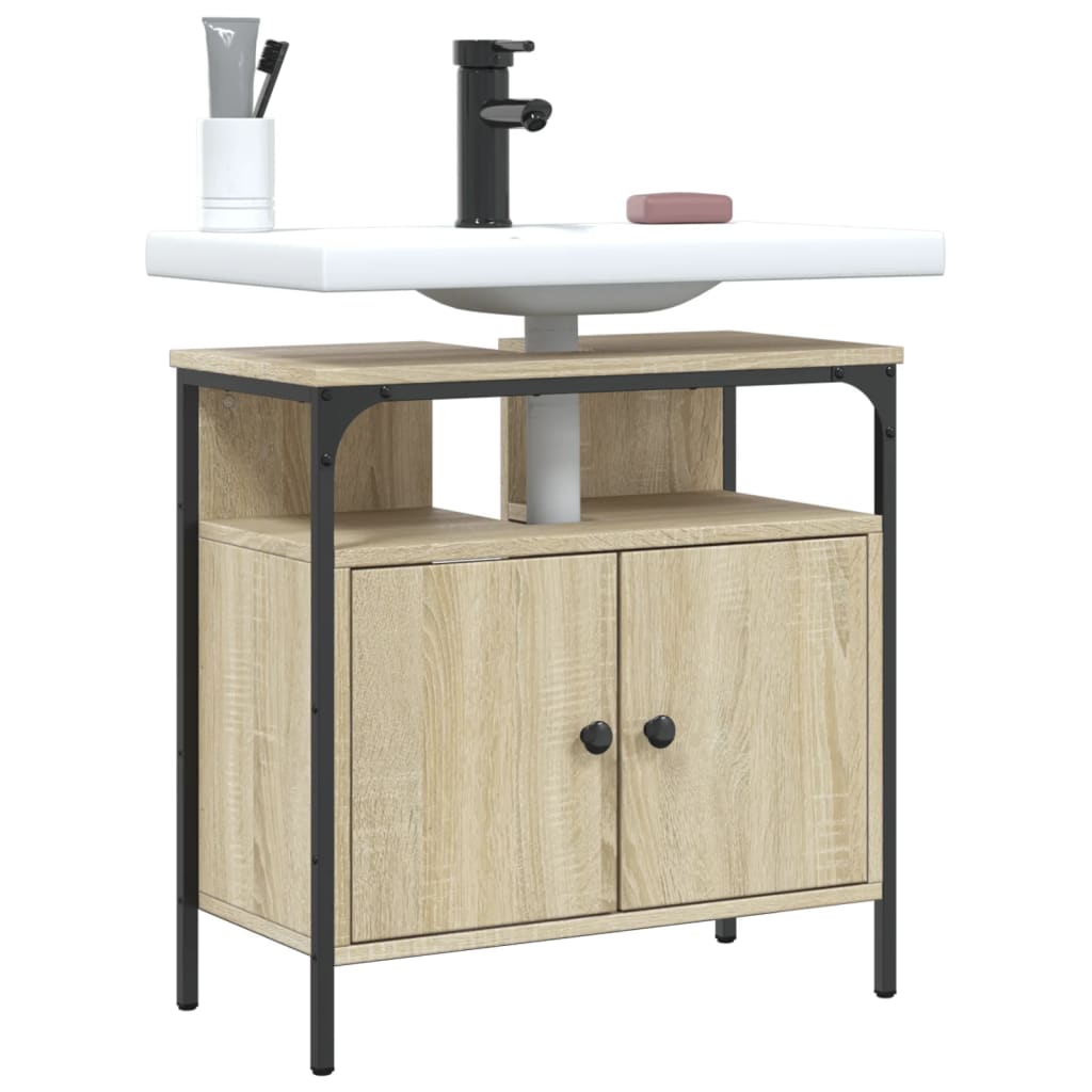Washbasin base cabinet Sonoma oak 60x30x60 cm wood material