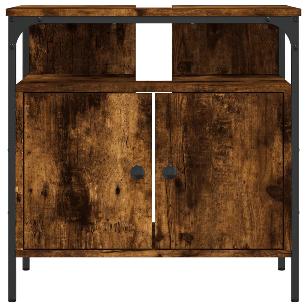 Washbasin base cabinet smoked oak 60x30x60 cm wood material