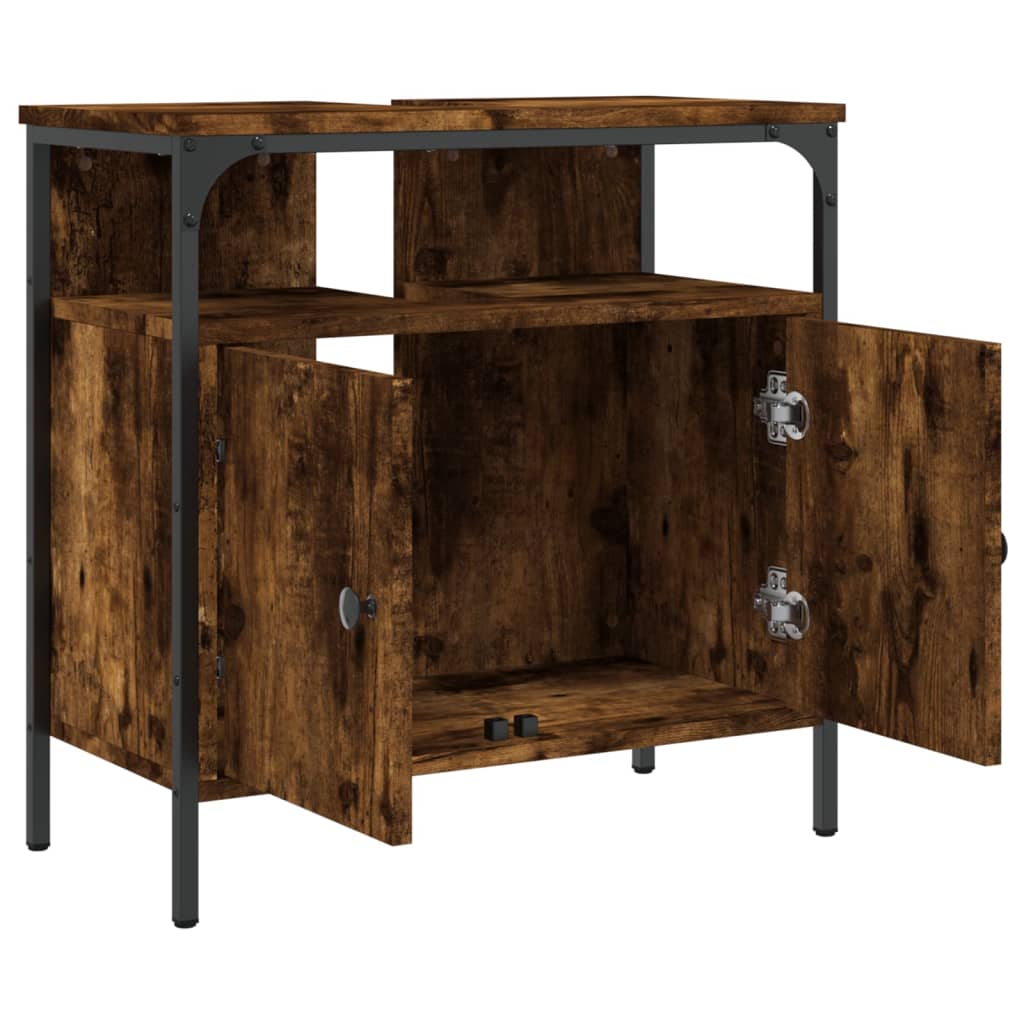 Washbasin base cabinet smoked oak 60x30x60 cm wood material
