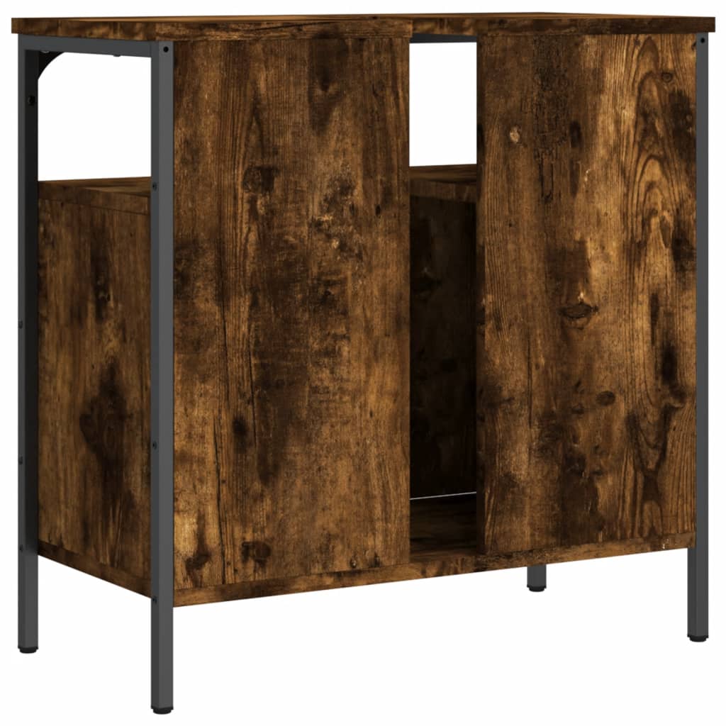 Washbasin base cabinet smoked oak 60x30x60 cm wood material