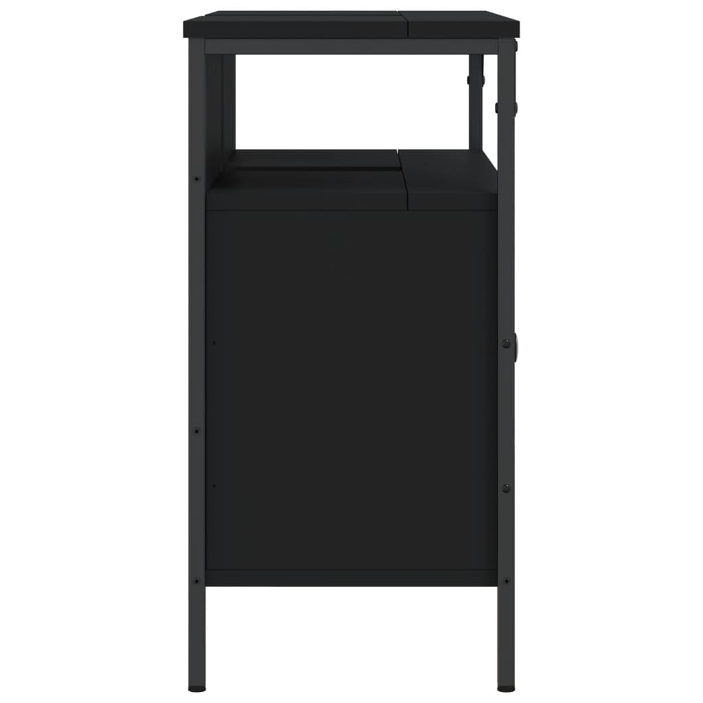 Washbasin Cabinet Black 80x30x60 cm Wood Material