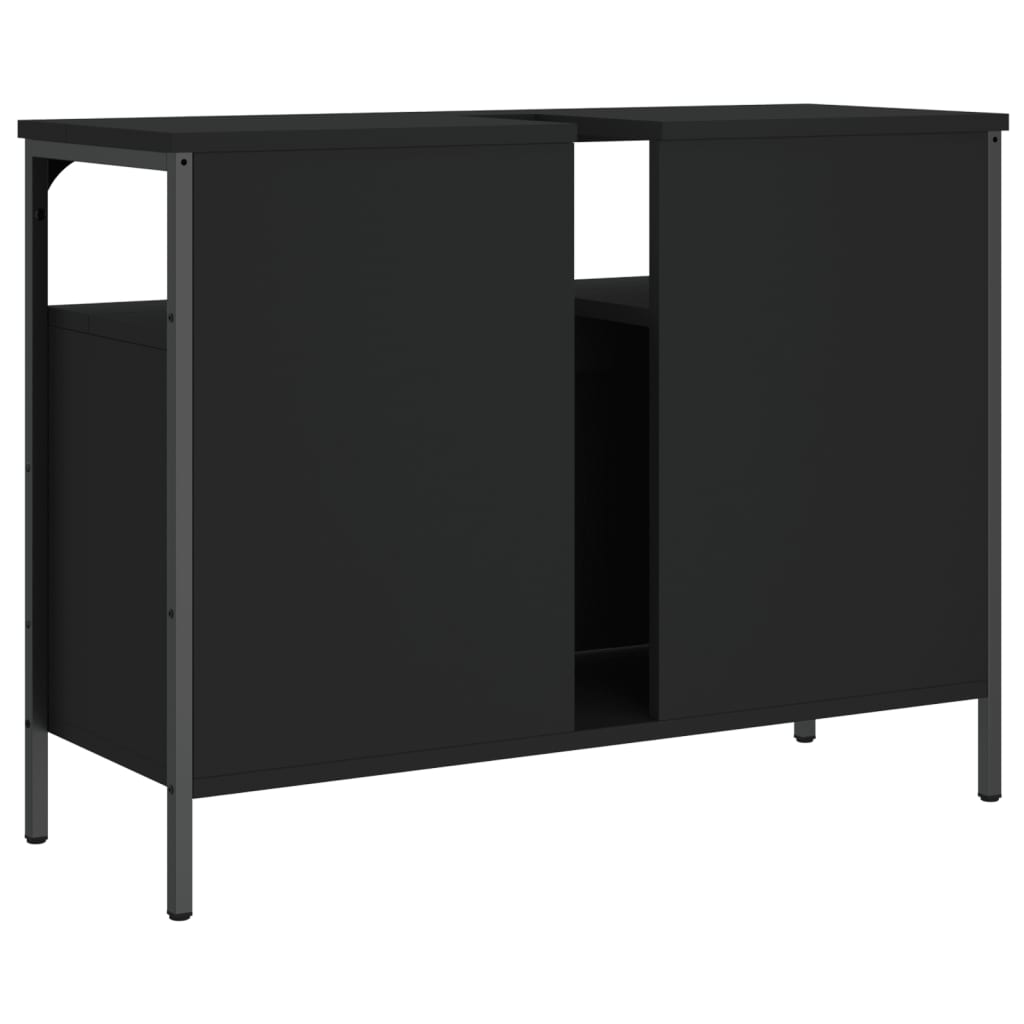 Washbasin Cabinet Black 80x30x60 cm Wood Material