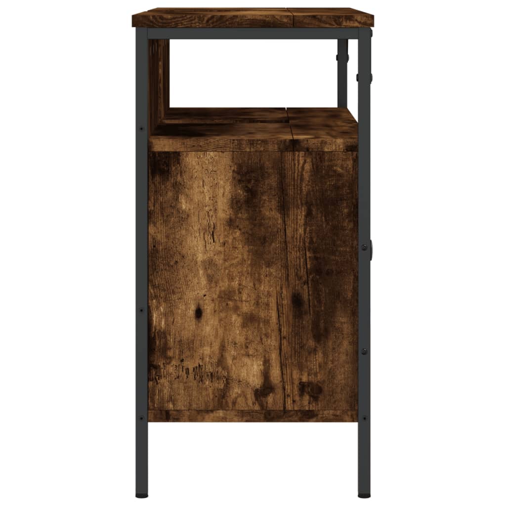 Washbasin base cabinet smoked oak 80x30x60 cm wood material