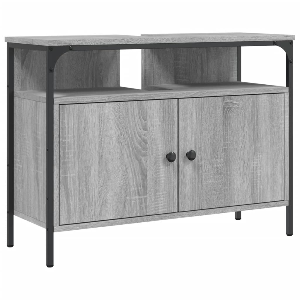 Washbasin Cabinet Grey Sonoma 80x30x60 cm Wood Material