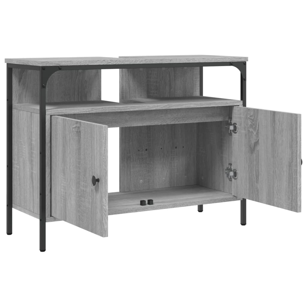 Washbasin Cabinet Grey Sonoma 80x30x60 cm Wood Material