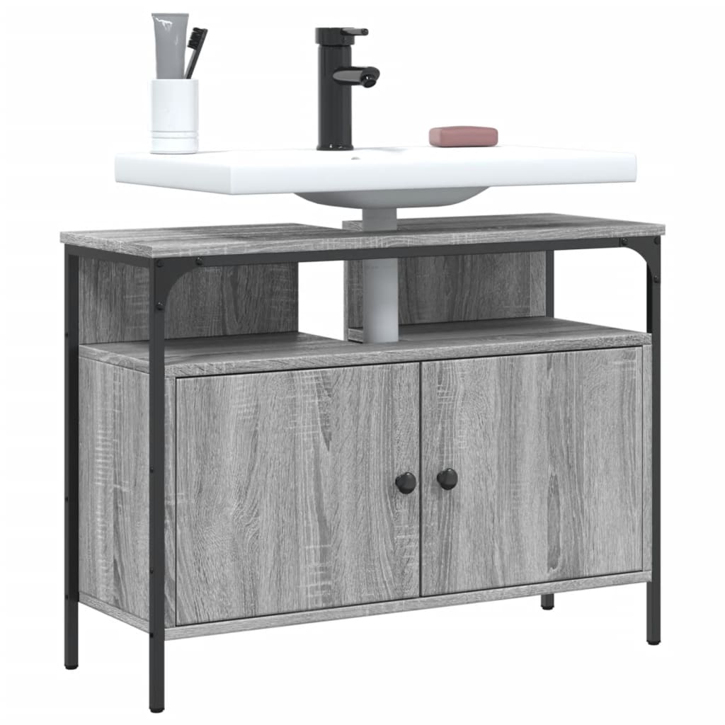 Washbasin Cabinet Grey Sonoma 80x30x60 cm Wood Material