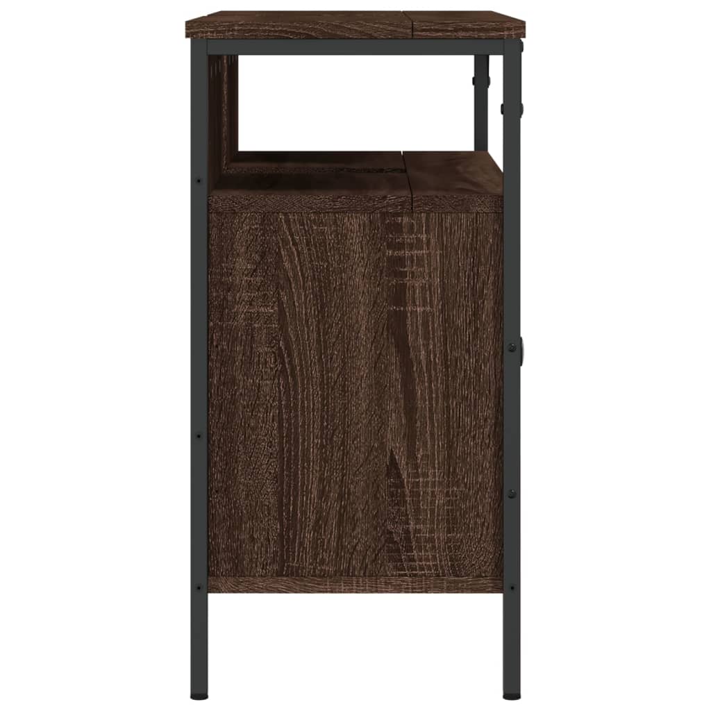 Washbasin Cabinet Brown Oak 80x30x60 cm Wood Material