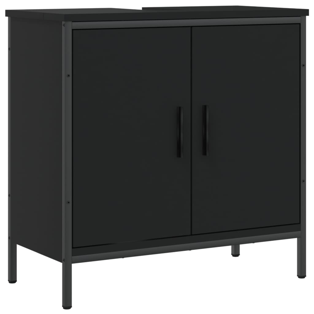 Washbasin Cabinet Black 60x30x60 cm Wood Material