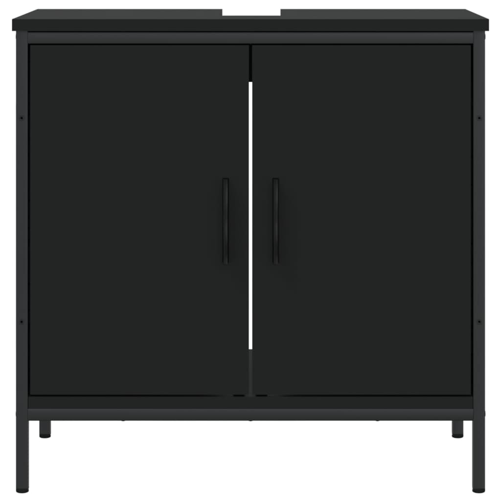 Washbasin Cabinet Black 60x30x60 cm Wood Material