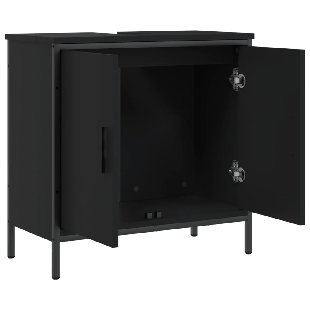 Washbasin Cabinet Black 60x30x60 cm Wood Material