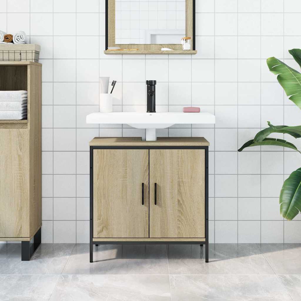 Washbasin base cabinet Sonoma oak 60x30x60 cm wood material
