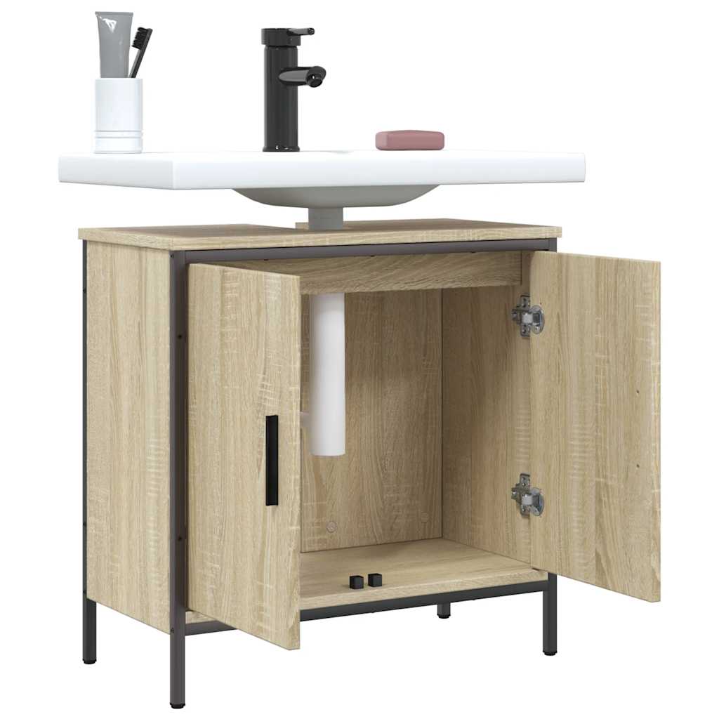 Washbasin base cabinet Sonoma oak 60x30x60 cm wood material
