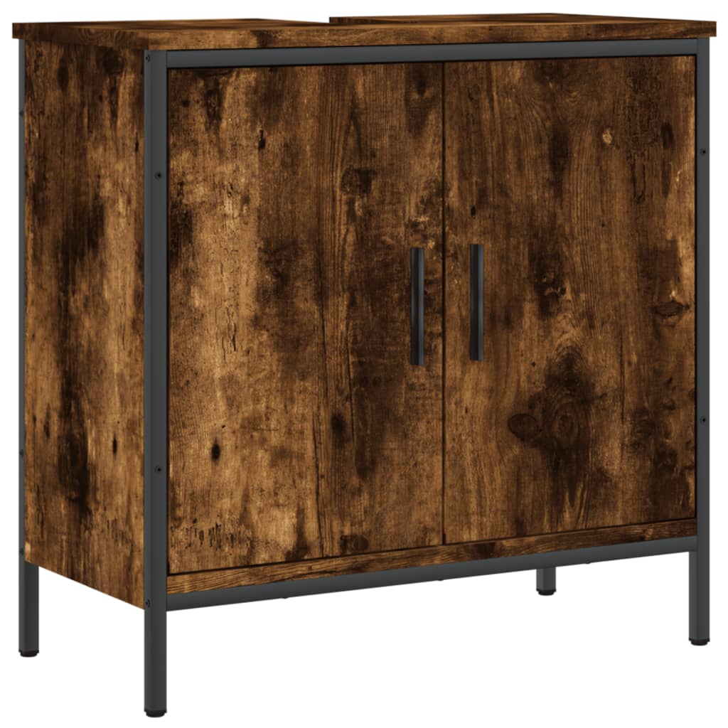 Washbasin base cabinet smoked oak 60x30x60 cm wood material