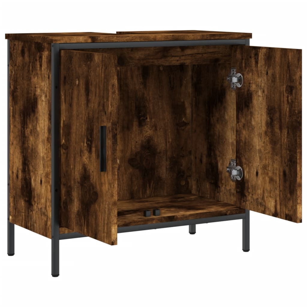 Washbasin base cabinet smoked oak 60x30x60 cm wood material