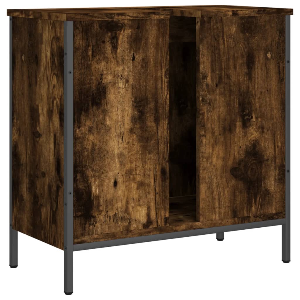 Washbasin base cabinet smoked oak 60x30x60 cm wood material