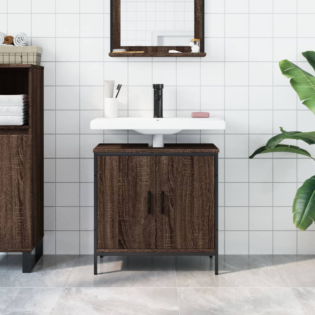 Washbasin Cabinet Brown Oak Look 60x30x60 cm
