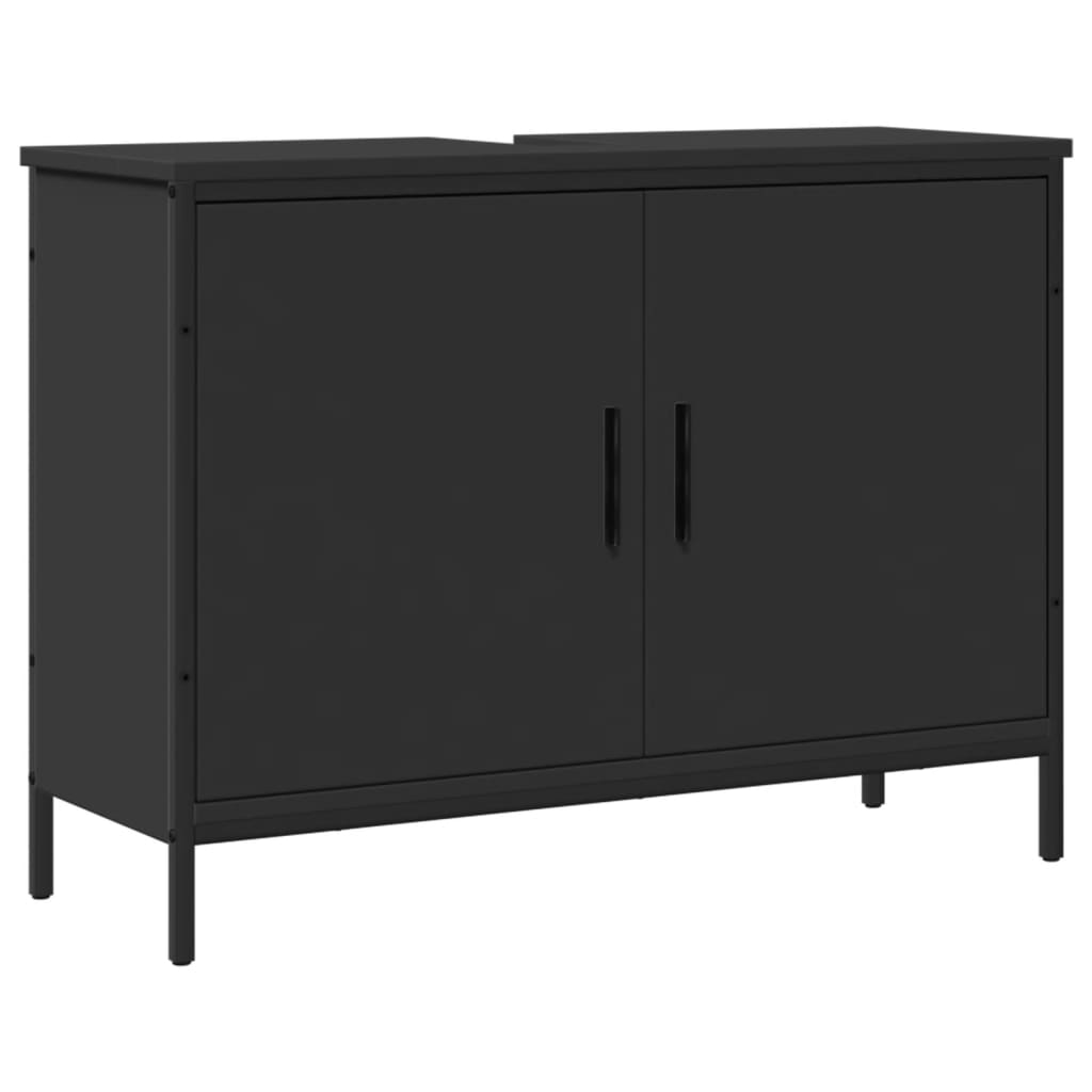 Washbasin Cabinet Black 80x30x60 cm Wood Material