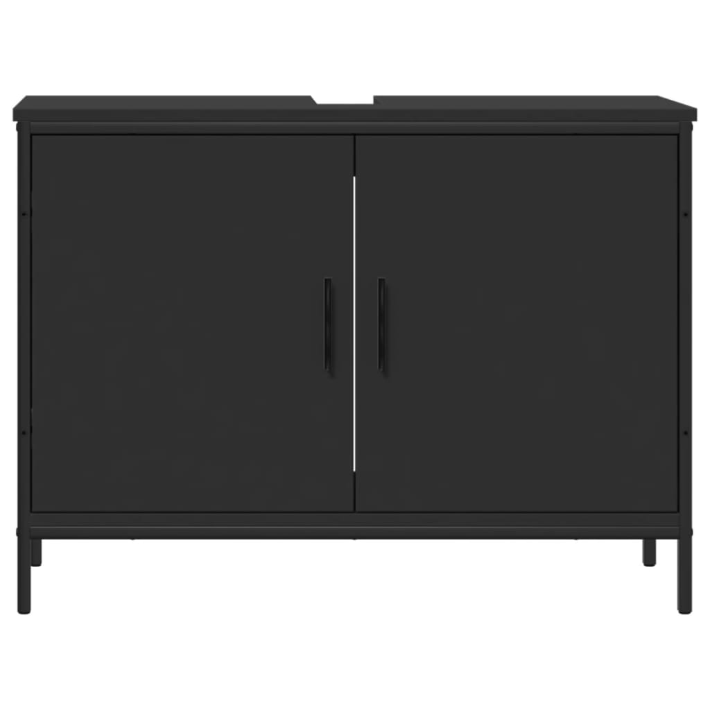 Washbasin Cabinet Black 80x30x60 cm Wood Material
