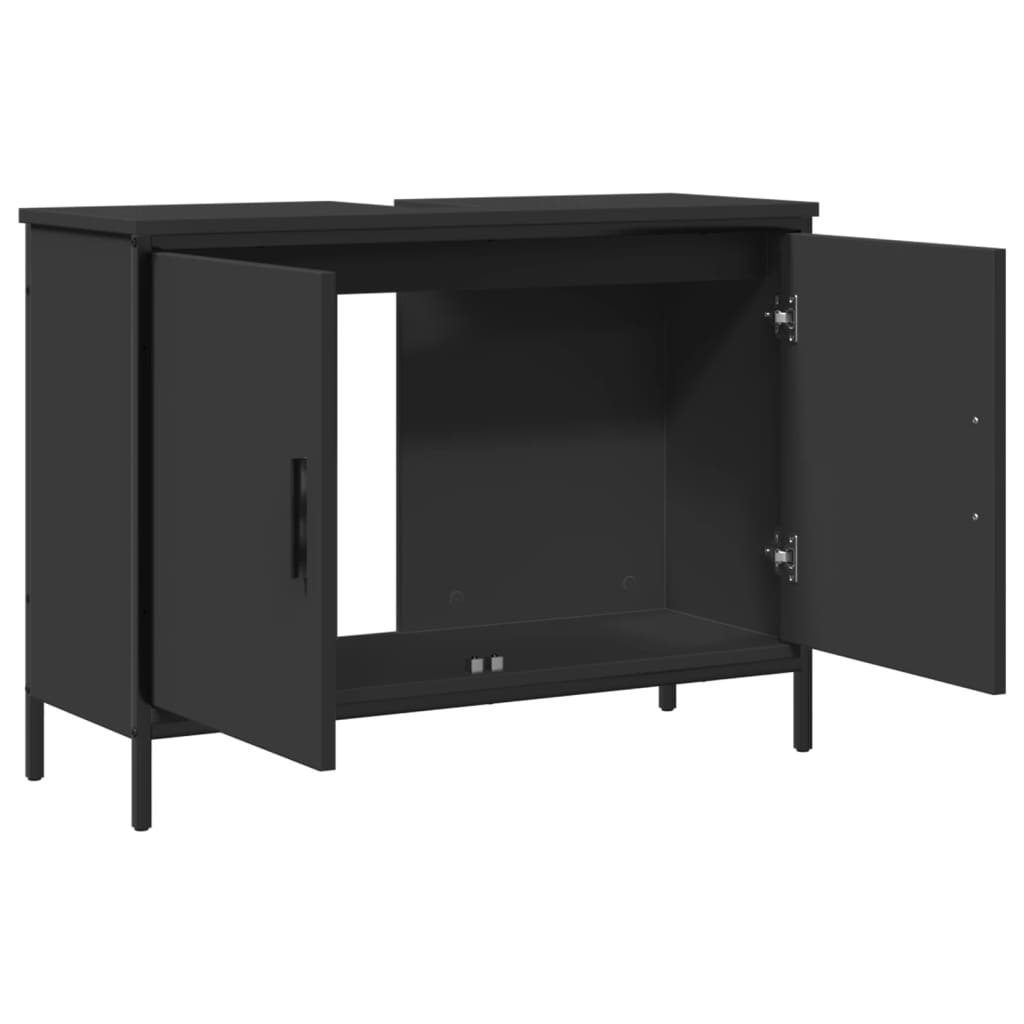 Washbasin Cabinet Black 80x30x60 cm Wood Material