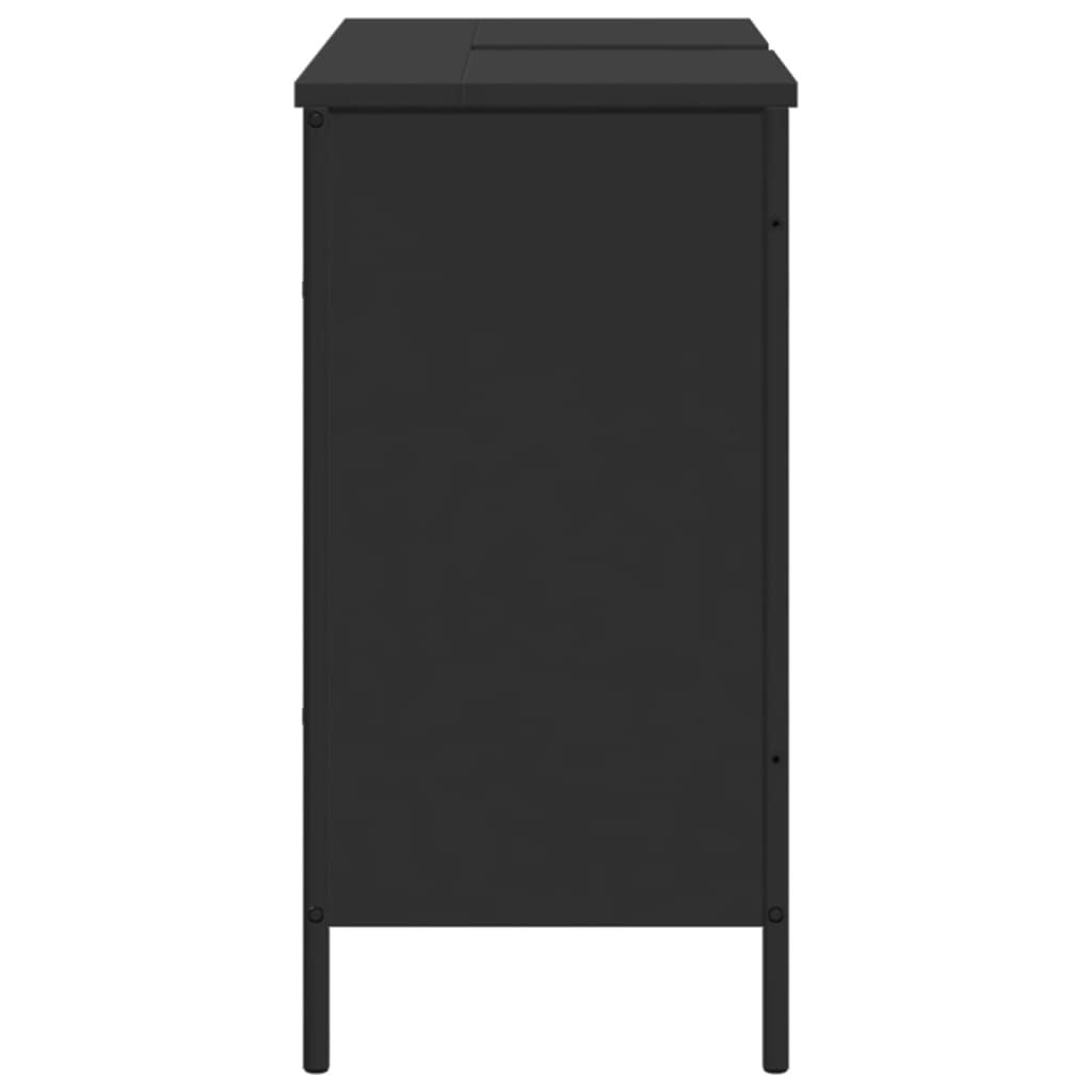 Washbasin Cabinet Black 80x30x60 cm Wood Material