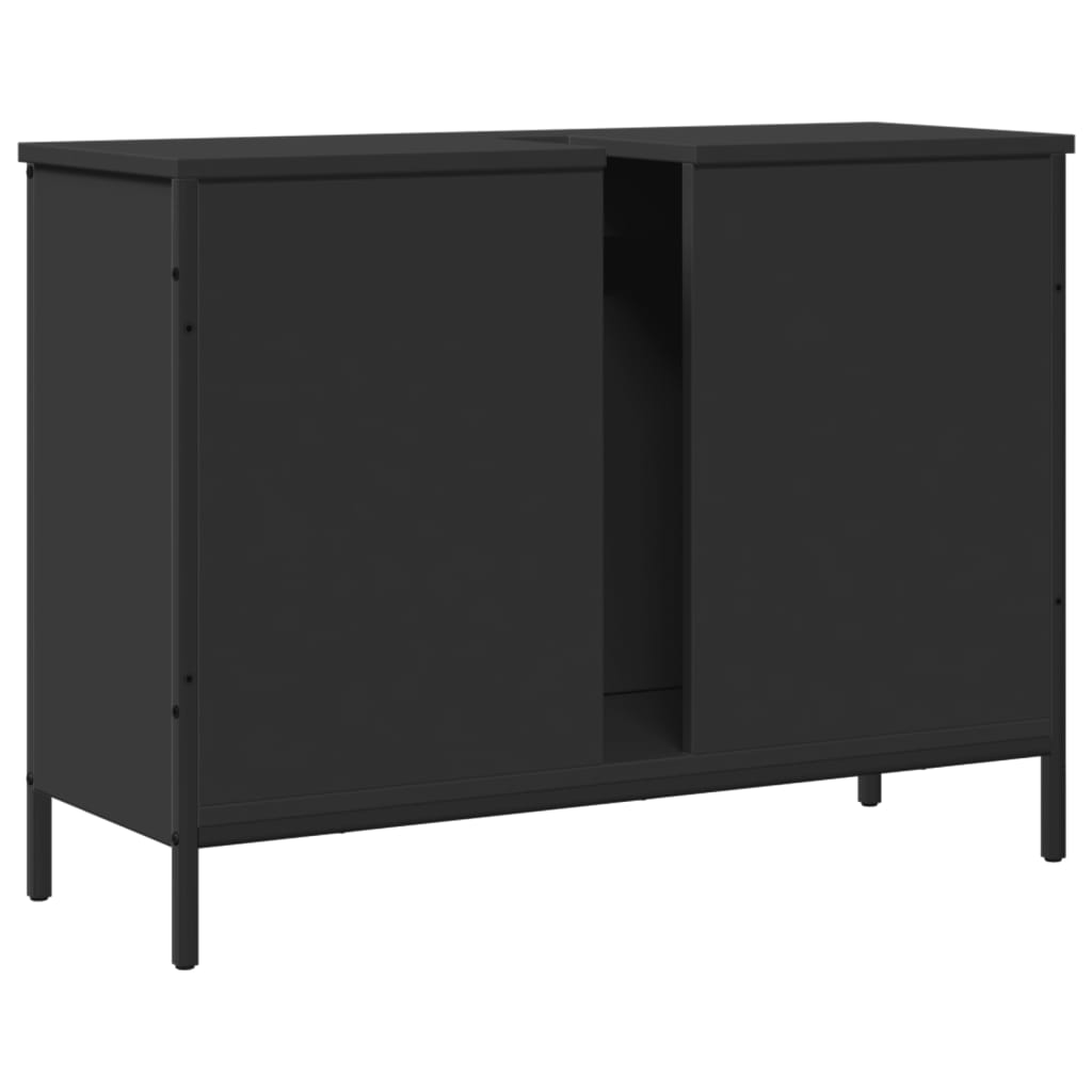 Washbasin Cabinet Black 80x30x60 cm Wood Material