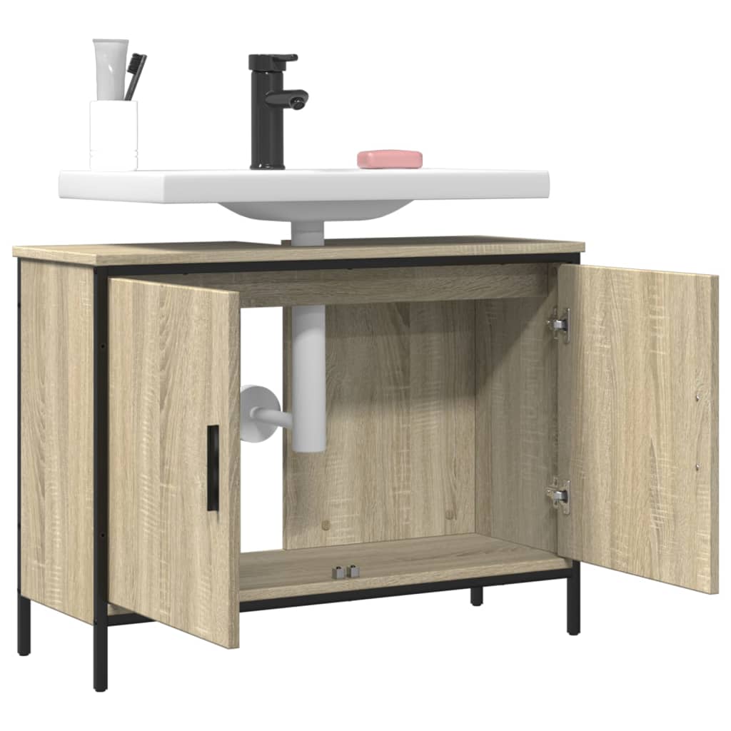 Washbasin base cabinet Sonoma oak 80x30x60 cm wood material