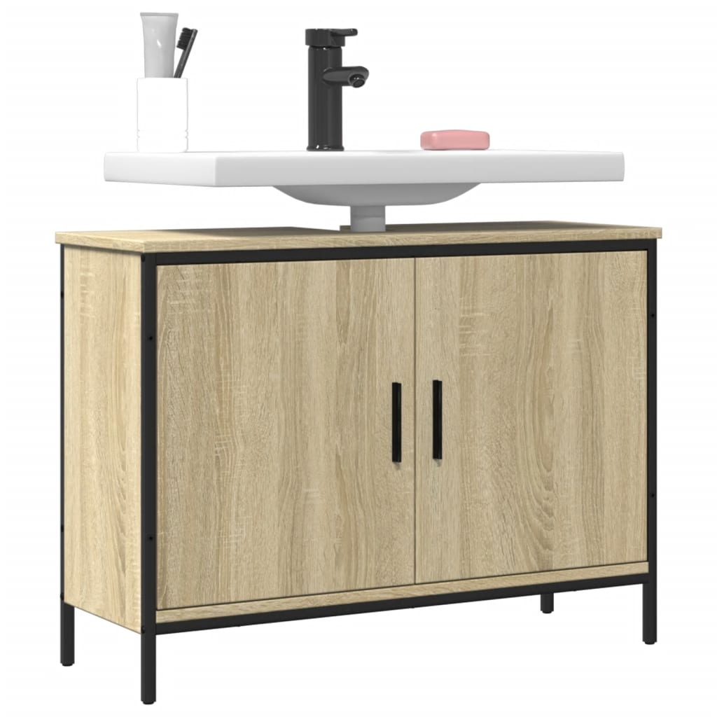 Washbasin base cabinet Sonoma oak 80x30x60 cm wood material