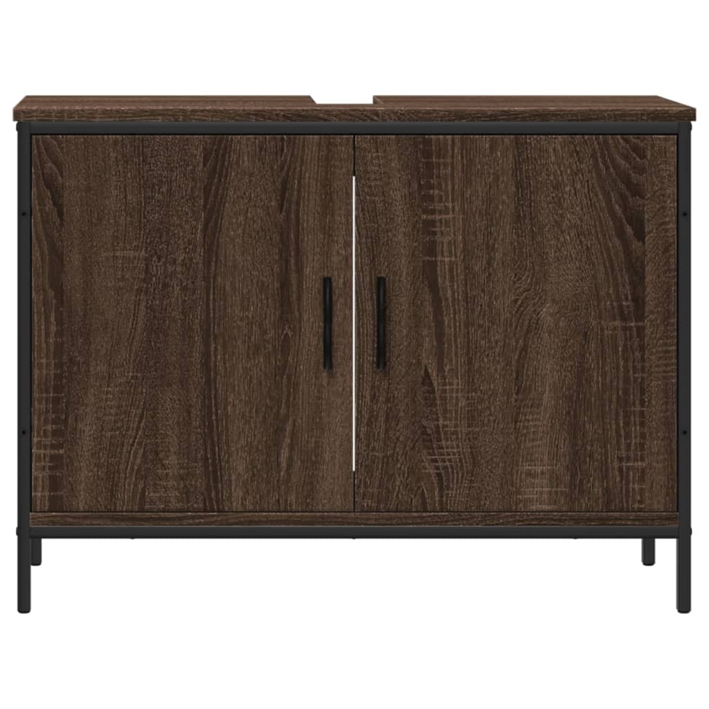 Washbasin Cabinet Brown Oak 80x30x60 cm Wood Material