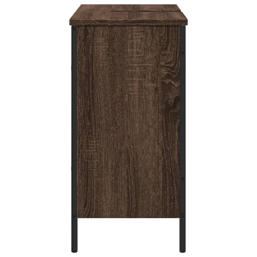 Washbasin Cabinet Brown Oak 80x30x60 cm Wood Material