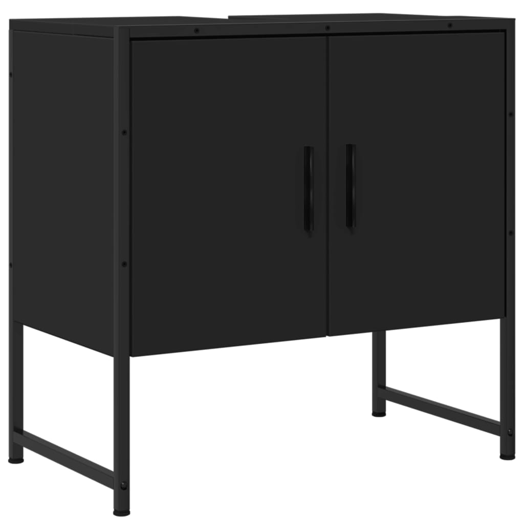 Washbasin Cabinet Black 60x33x60 cm Wood Material