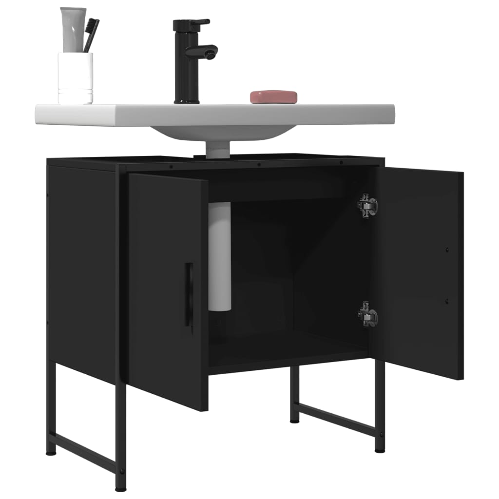 Washbasin Cabinet Black 60x33x60 cm Wood Material