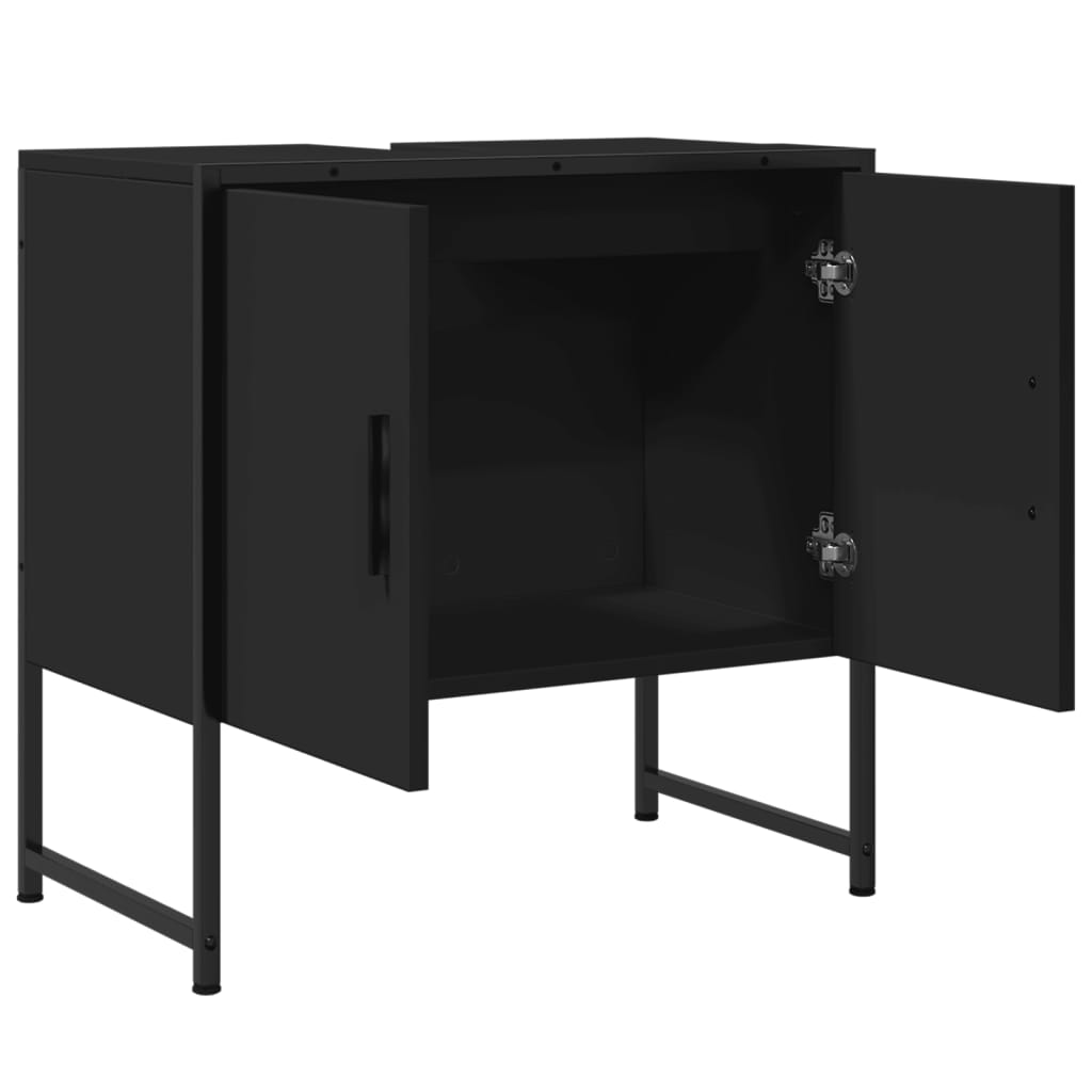 Washbasin Cabinet Black 60x33x60 cm Wood Material