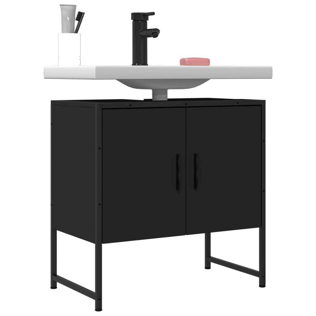 Washbasin Cabinet Black 60x33x60 cm Wood Material