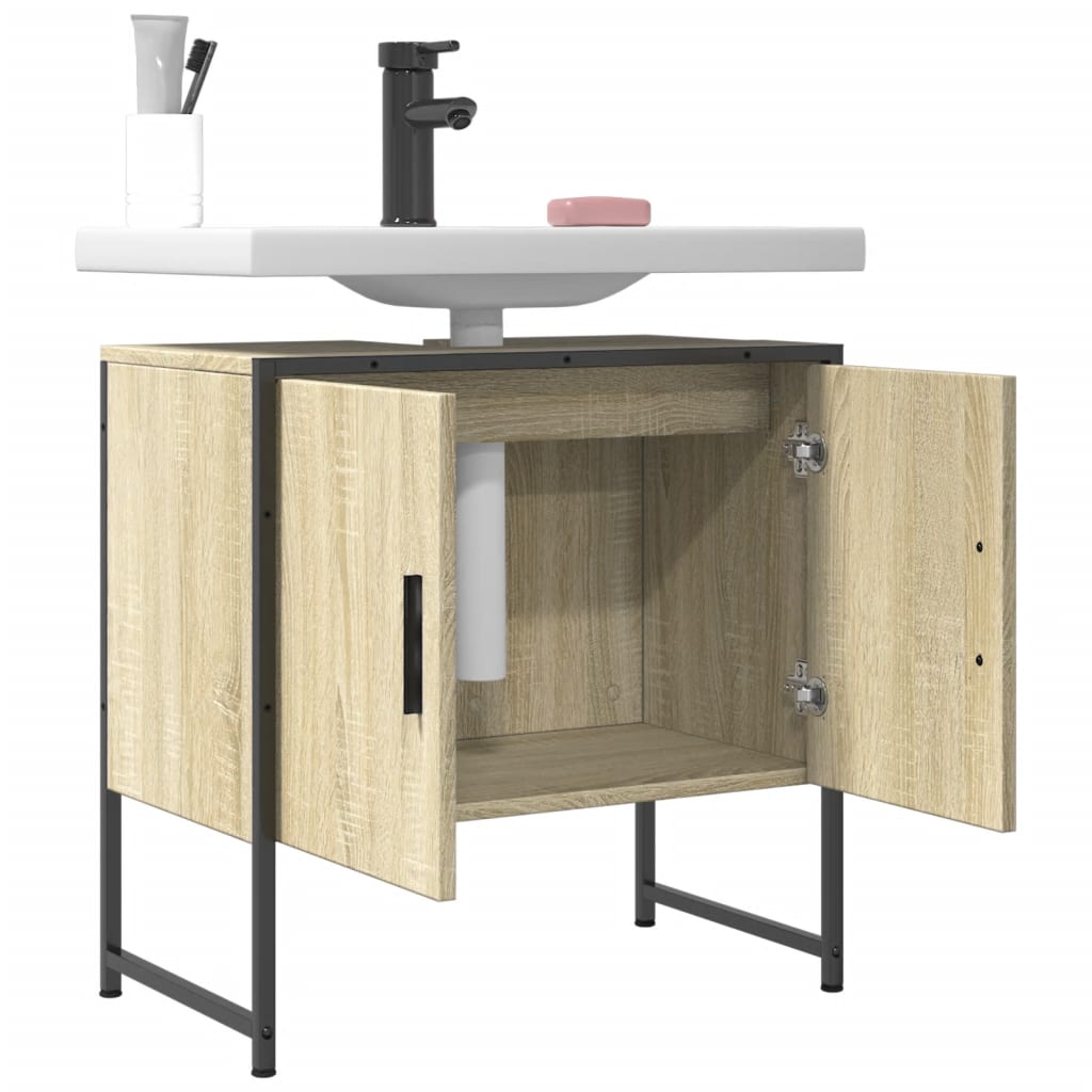 Washbasin base cabinet Sonoma oak 60x33x60 cm wood material