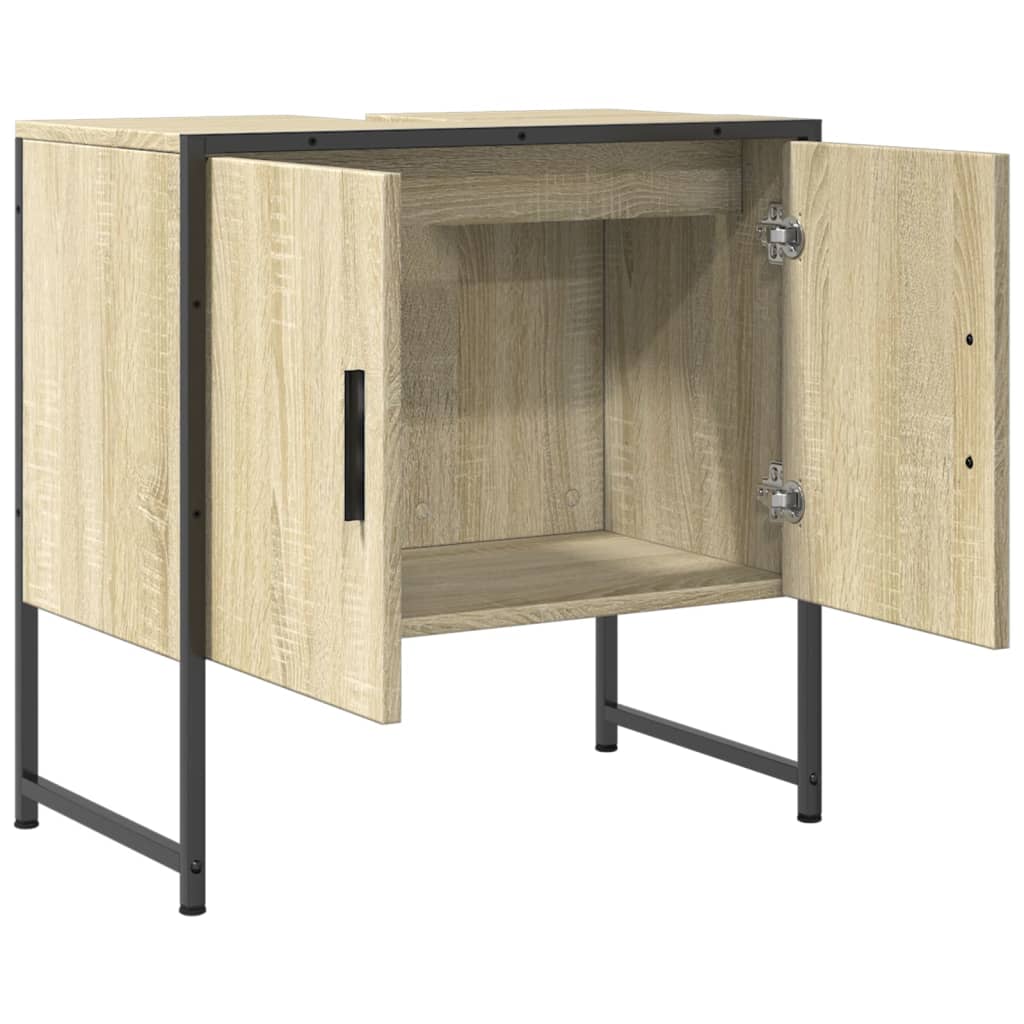 Washbasin base cabinet Sonoma oak 60x33x60 cm wood material