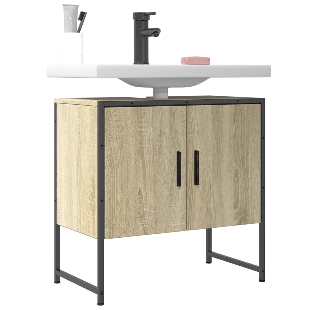 Washbasin base cabinet Sonoma oak 60x33x60 cm wood material