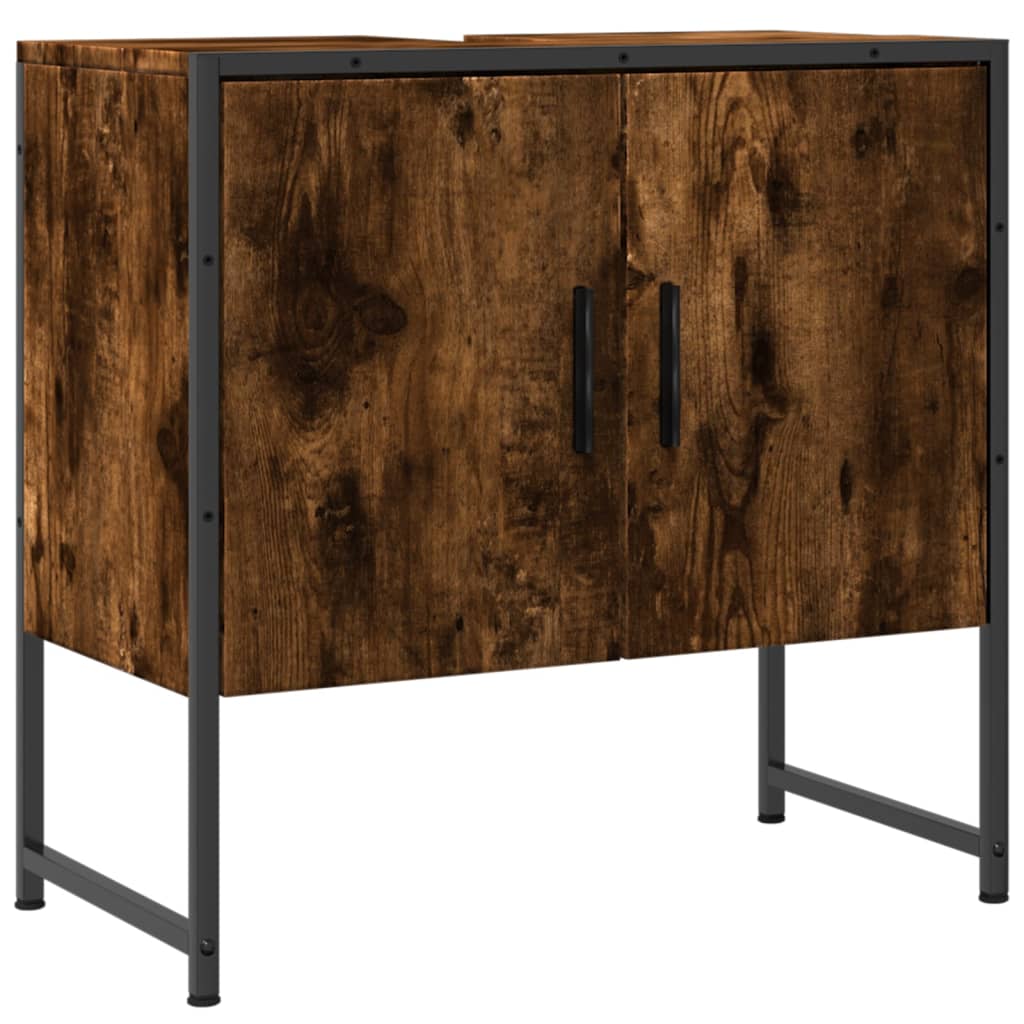 Washbasin base cabinet smoked oak 60x33x60 cm wood material