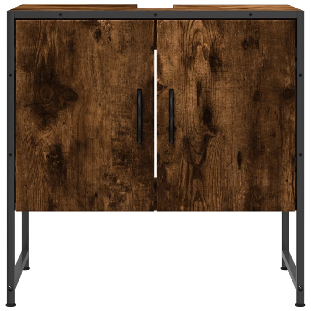 Washbasin base cabinet smoked oak 60x33x60 cm wood material