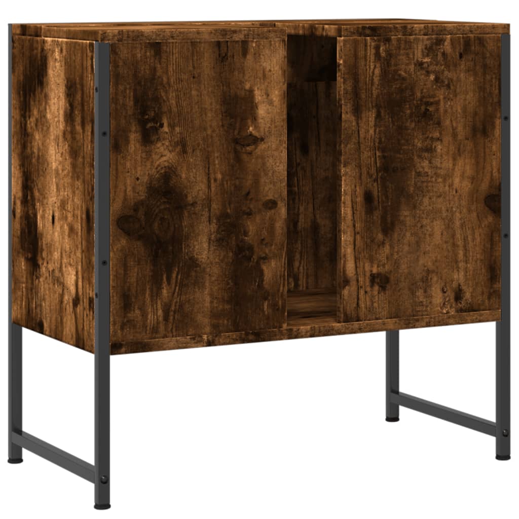 Washbasin base cabinet smoked oak 60x33x60 cm wood material