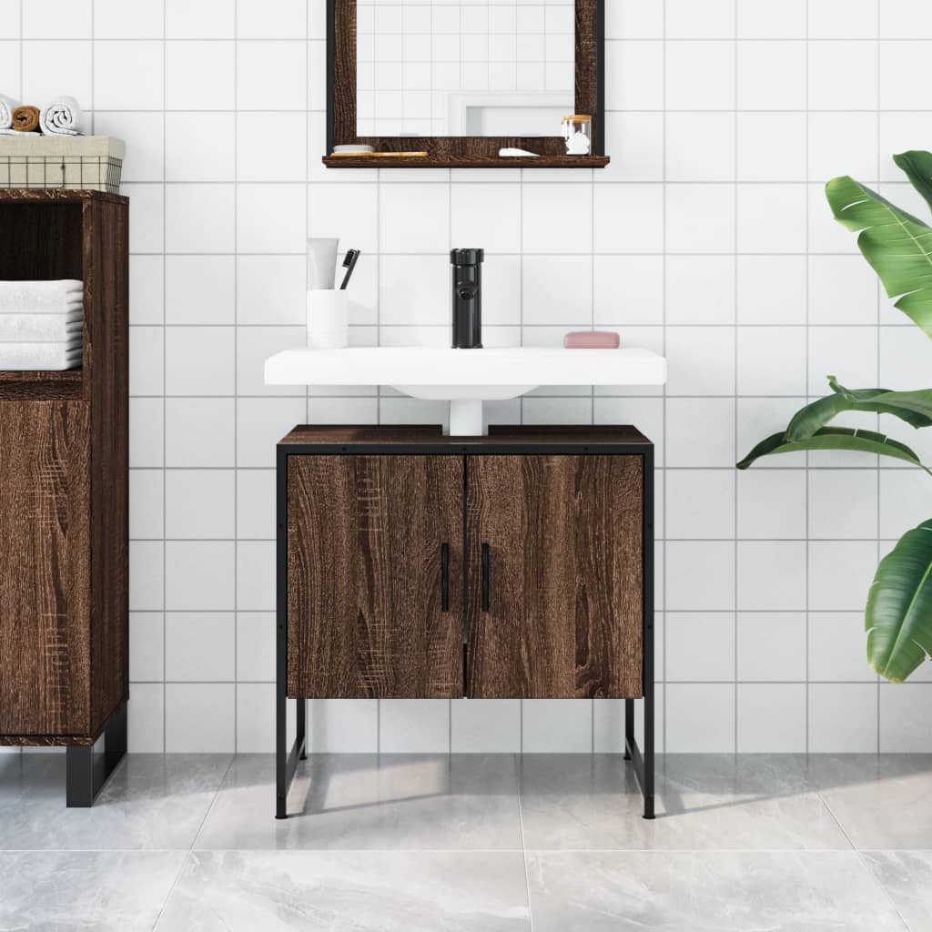 Washbasin Cabinet Brown Oak Look 60x33x60 cm