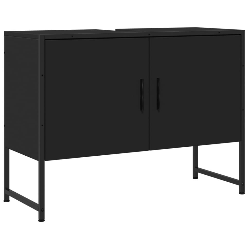 Washbasin Cabinet Black 80x33x60 cm Wood Material