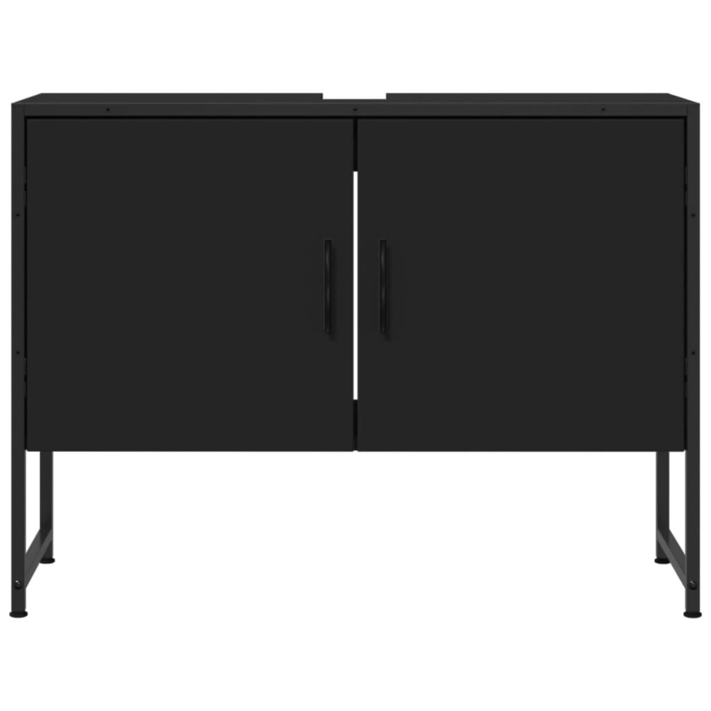 Washbasin Cabinet Black 80x33x60 cm Wood Material