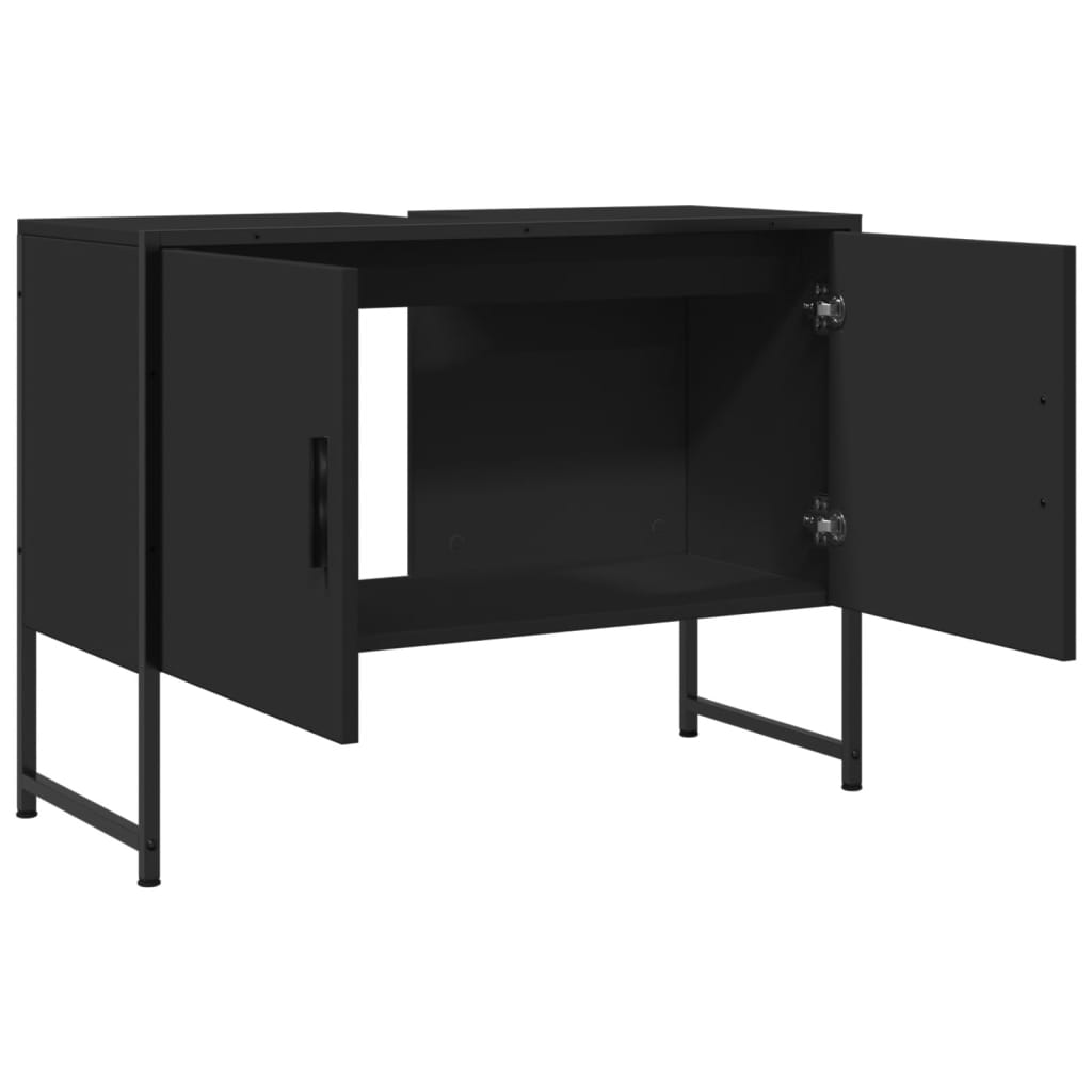 Washbasin Cabinet Black 80x33x60 cm Wood Material