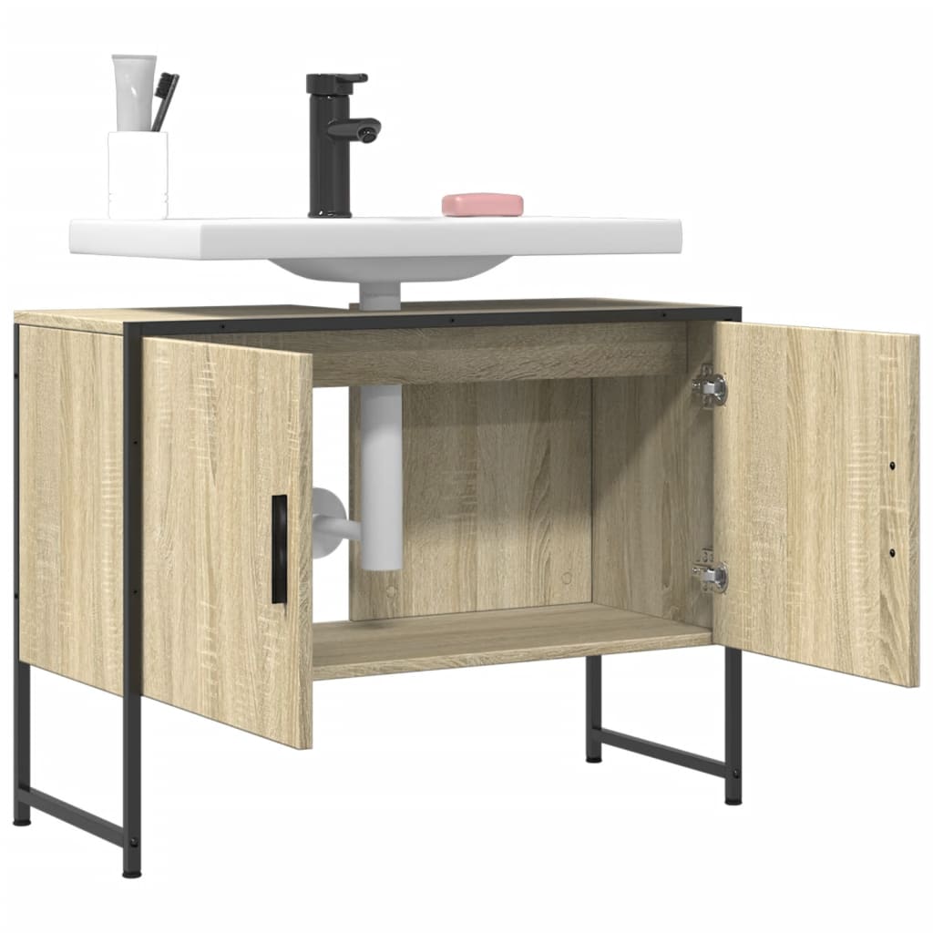 Washbasin base cabinet Sonoma oak 80x33x60 cm wood material