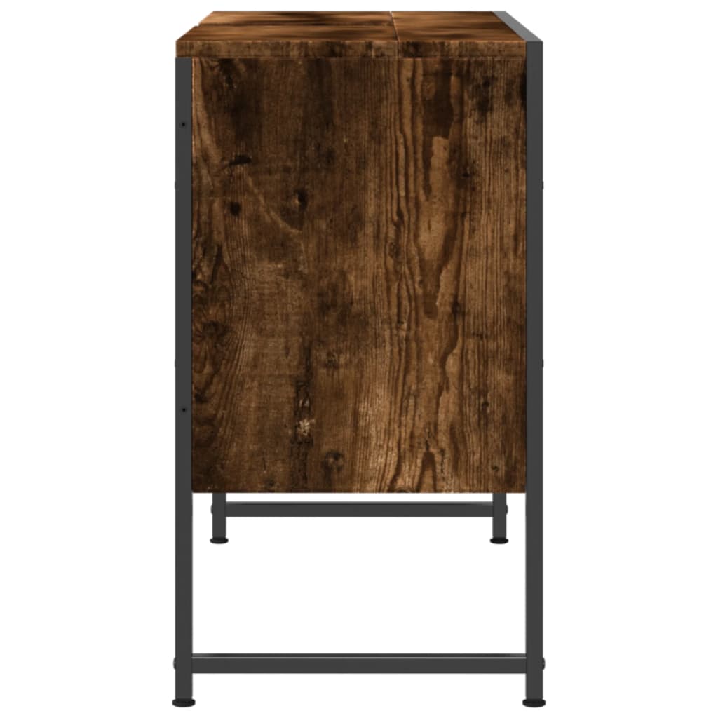 Washbasin base cabinet smoked oak 80x33x60 cm wood material