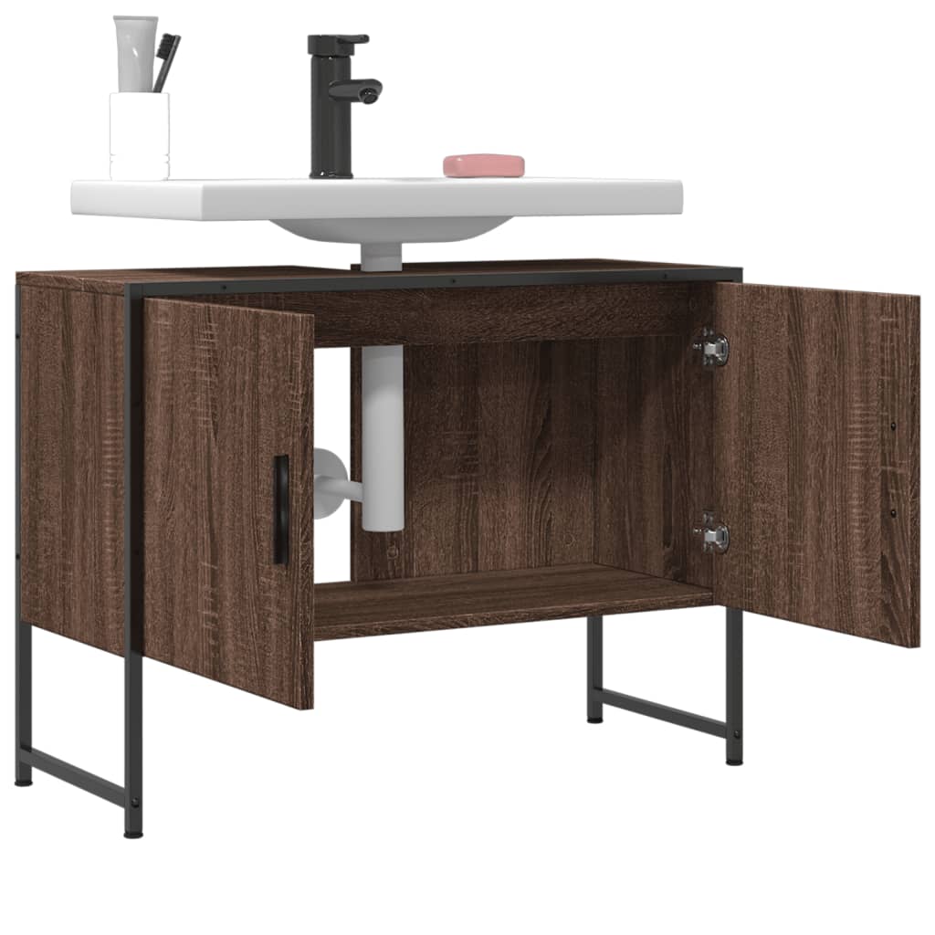 Washbasin Cabinet Brown Oak Look 80x33x60 cm