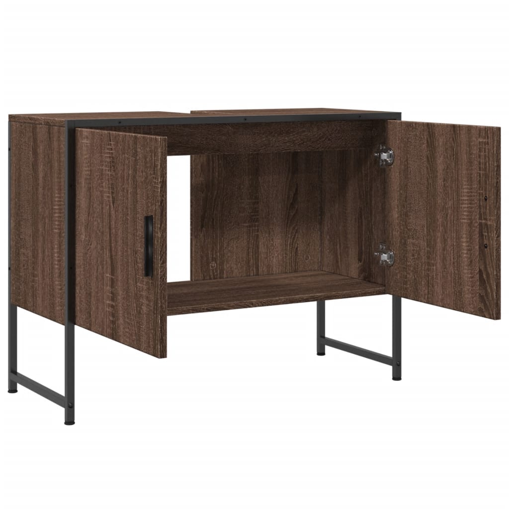 Washbasin Cabinet Brown Oak Look 80x33x60 cm
