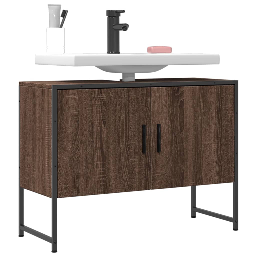 Washbasin Cabinet Brown Oak Look 80x33x60 cm