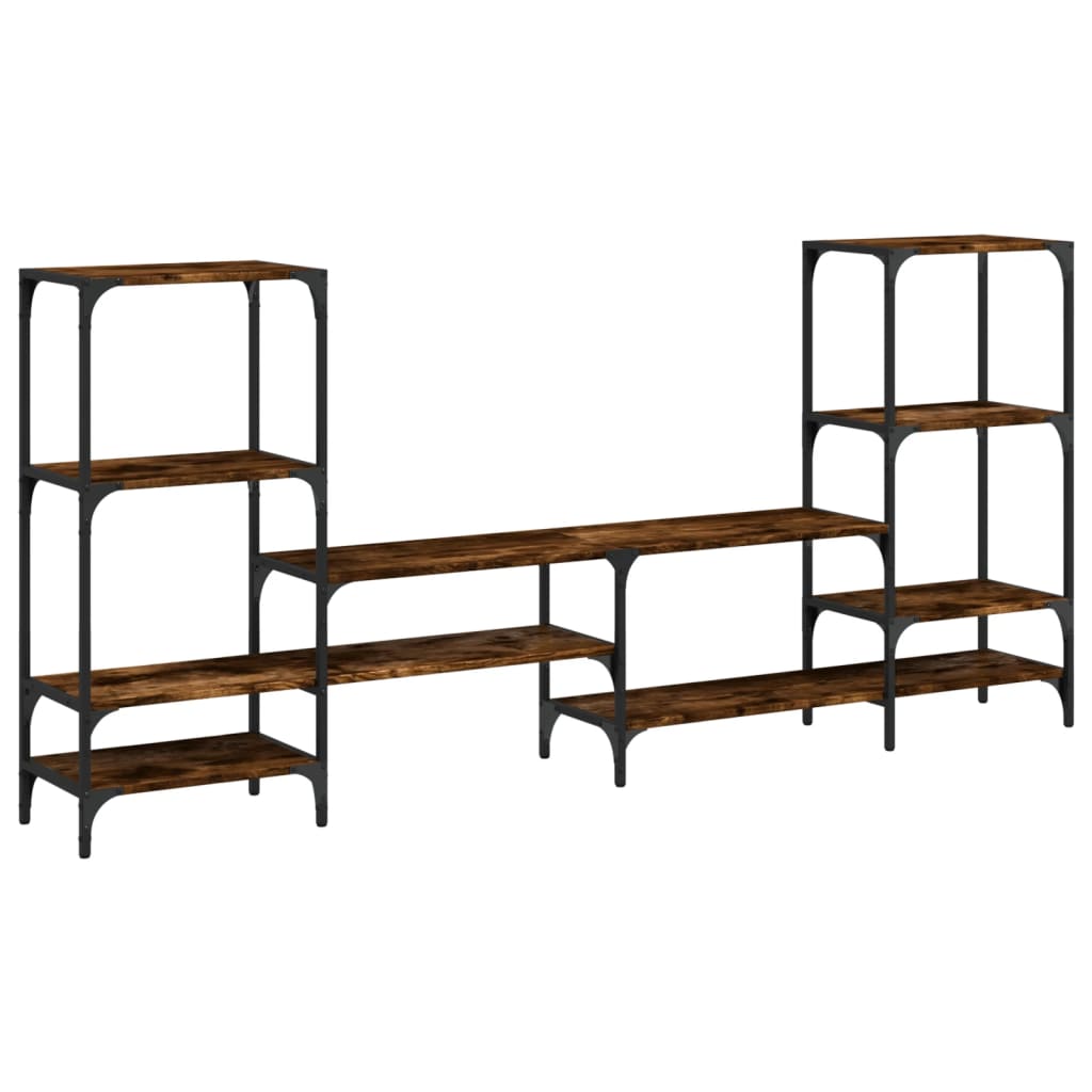 Meuble TV chêne fumé 206,5x28,5x95 cm matériau bois