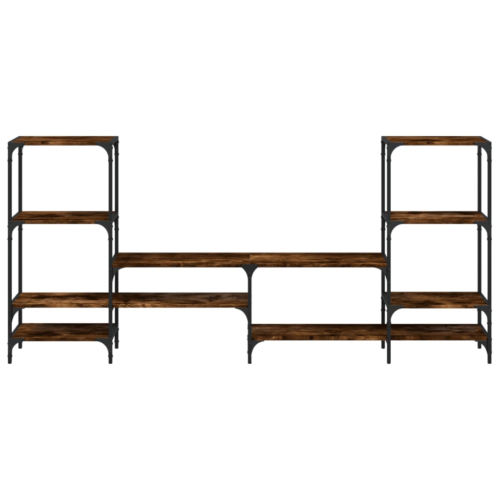 Meuble TV chêne fumé 206,5x28,5x95 cm matériau bois